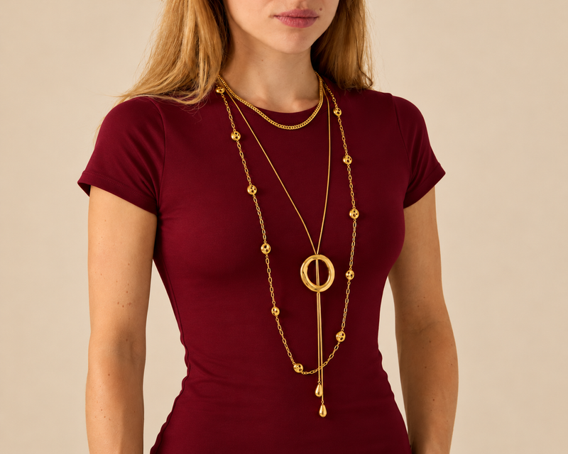 Lange gouden kettingen met elegante hangers – Pamora