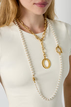 Imitatieparel lange ketting kralen eenvoudige dagelijkse serie dames sieraden