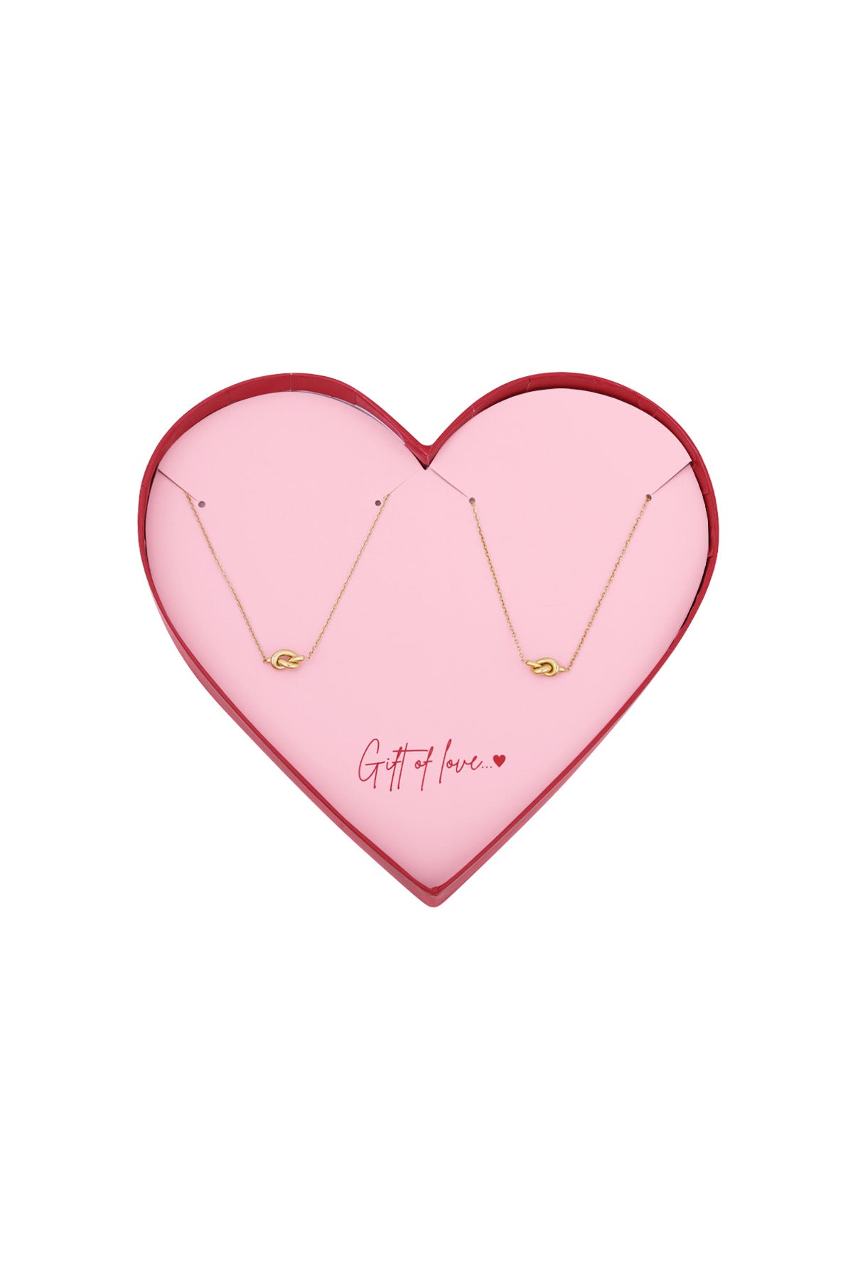 gift of love stainless steel knots ketting & armband