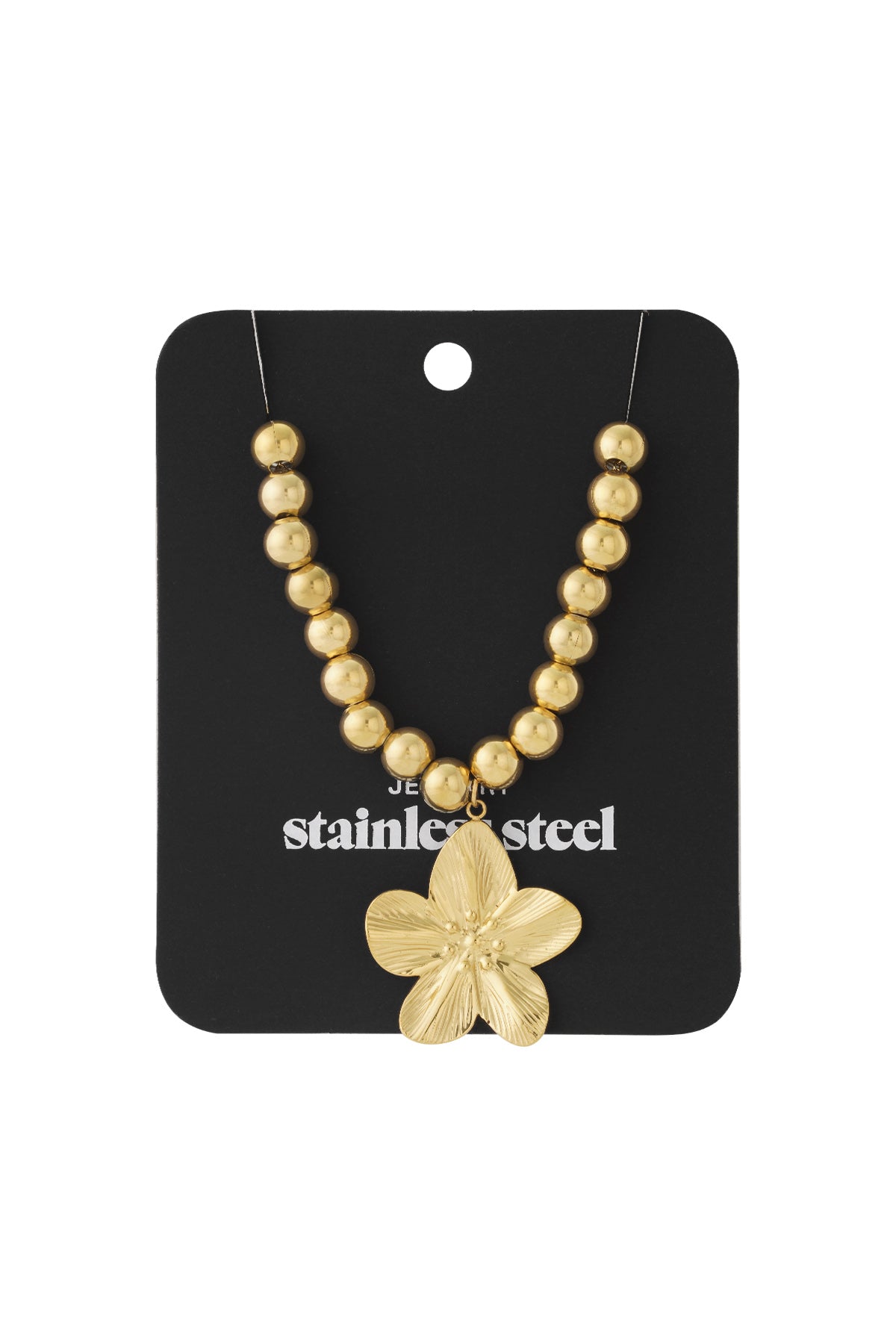 8mm holle kralenketting met een bloem