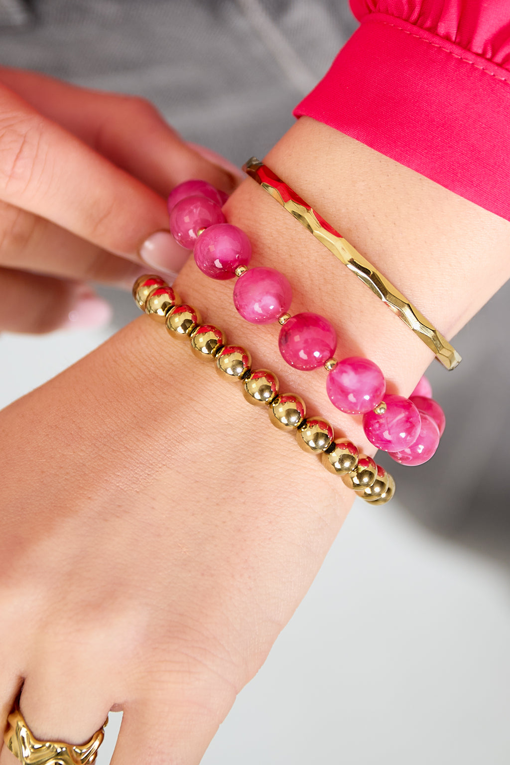 Armbandenset met ronde kralen