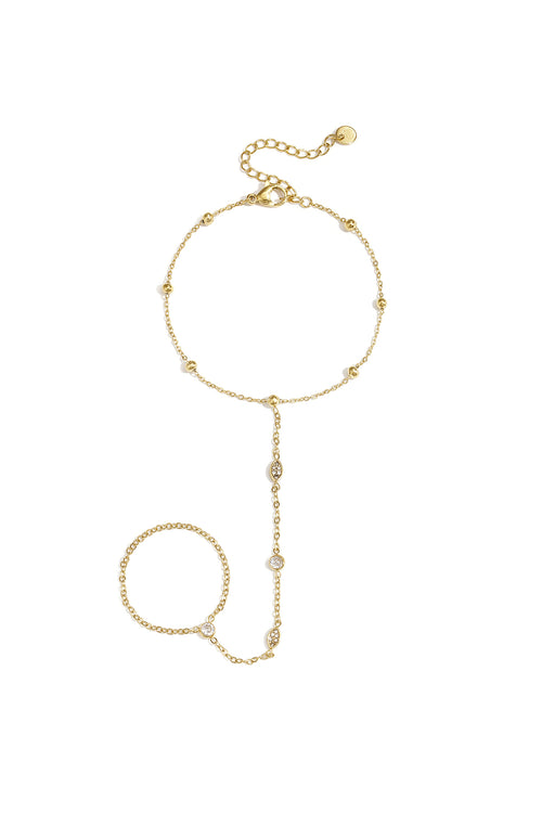 Handchain met ovale en ronde steentjes
