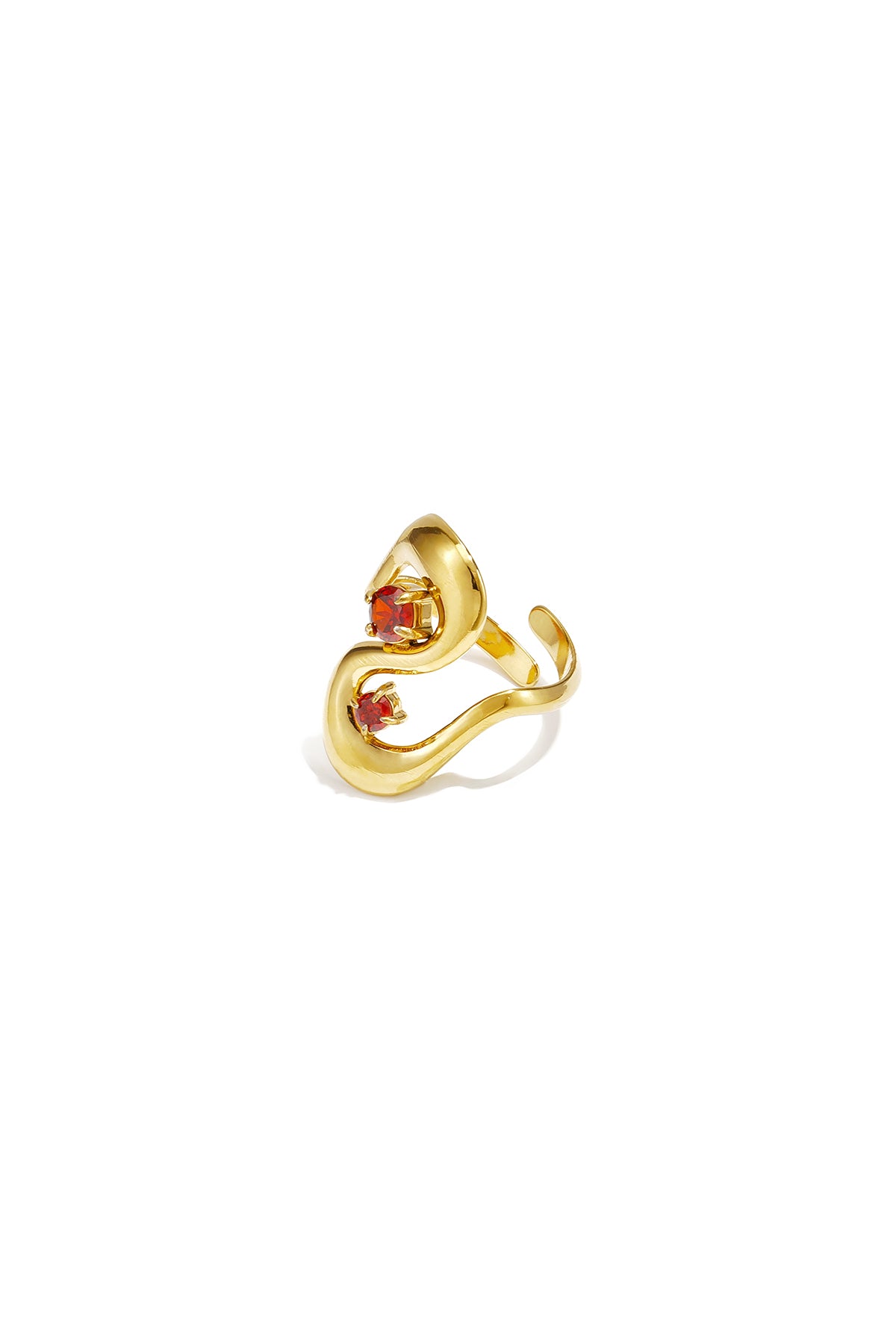 Opvallende ringen van roestvrij staal met een onregelmatige vorm, casual en eenvoudig, uit de casual collectie voor dagelijks gebruik. Damessieraden.