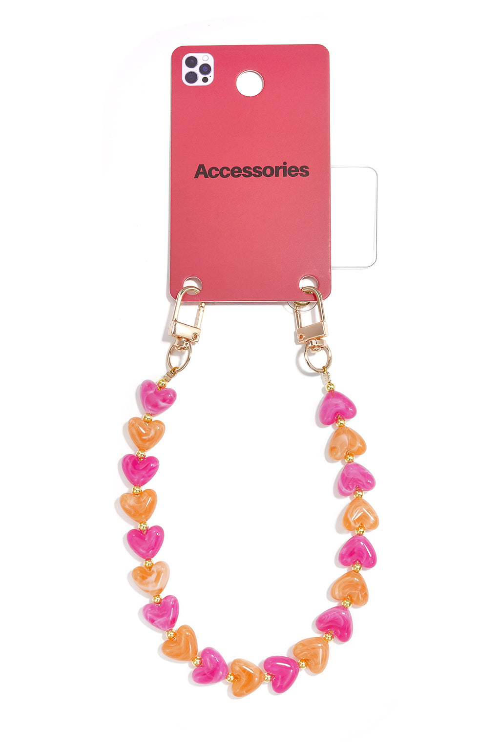 Telefoonketting met hartje, schattig, acryl, dagelijkse accessoires